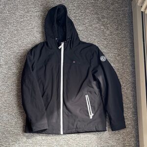 Men's Black Tommy Hilfiger Sherpa-Lined Hooded Winter Jacket